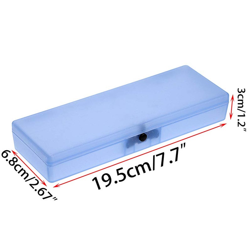 BTSKY 5 Pack Colorful Plastic Pencil Box Sketch Pencil Case Plastic Stationery Case with Snap Closure for Pencils, Pens, Drill Bits, Office Supplies - Image 5